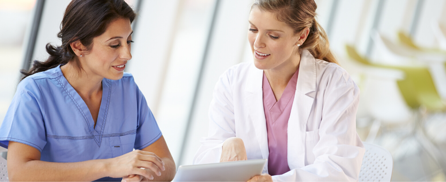 Two nurses collaborating